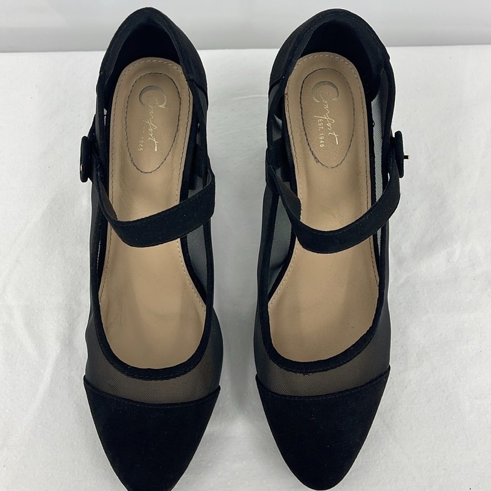 Comfort Est 1946, Chic Black Mary Jane Heels SIZE 11 , MESH SIDES - Picture 3 of 10